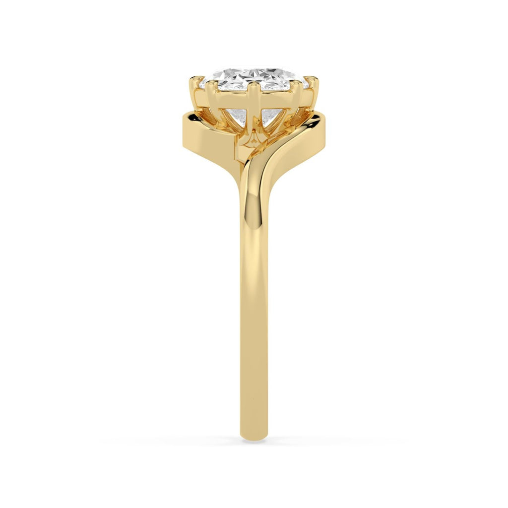 2.00ct Oval Lab Diamond Bypass Engagement Ring in 10ct Gold - yellow gold product image 4