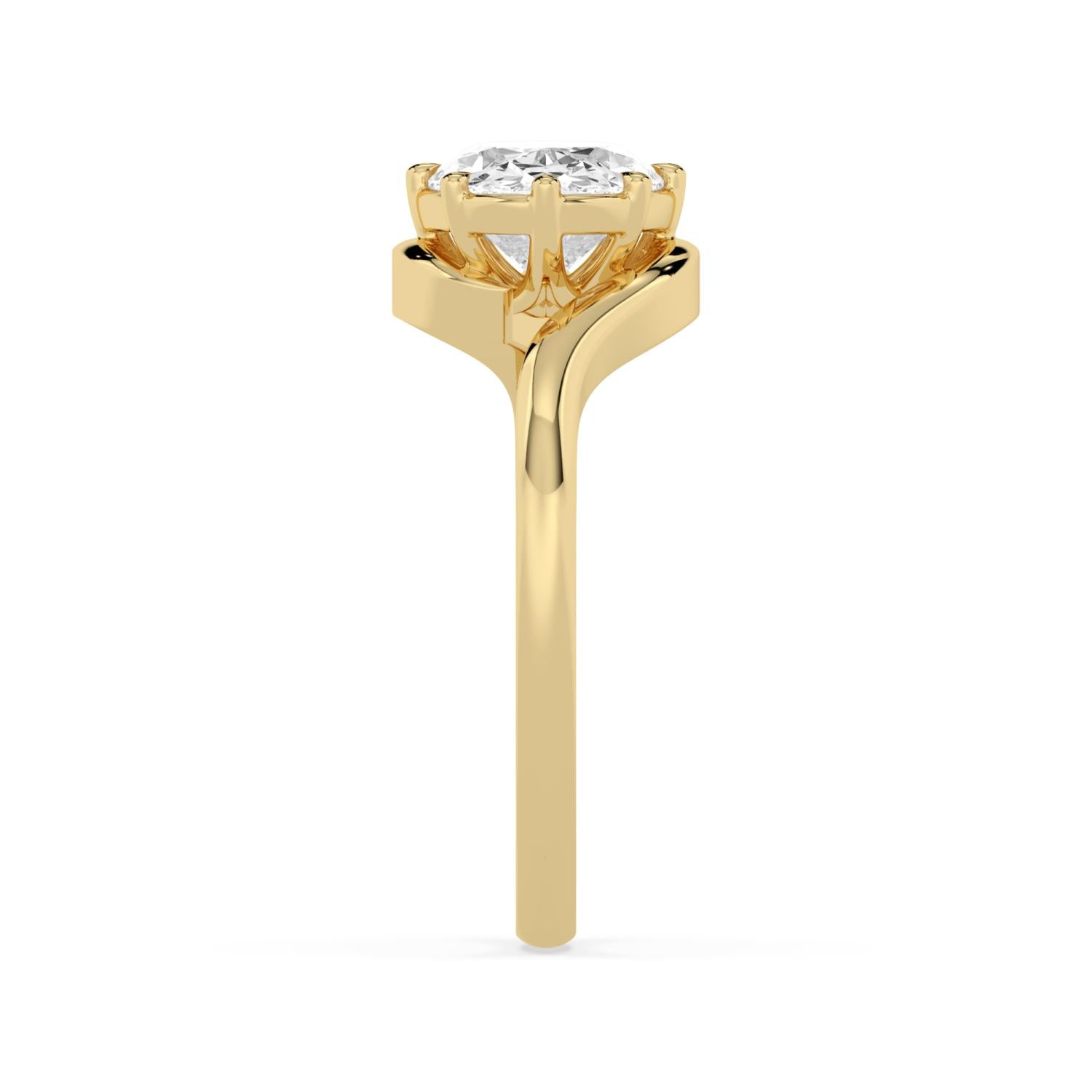 2.00ct Oval Lab Diamond Bypass Engagement Ring in 10ct Gold - yellow gold product image 4