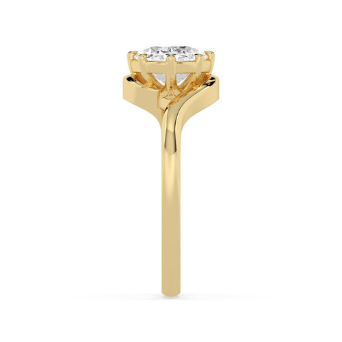 2.00ct Oval Lab Diamond Bypass Engagement Ring in 10ct Gold - yellow gold product image 4