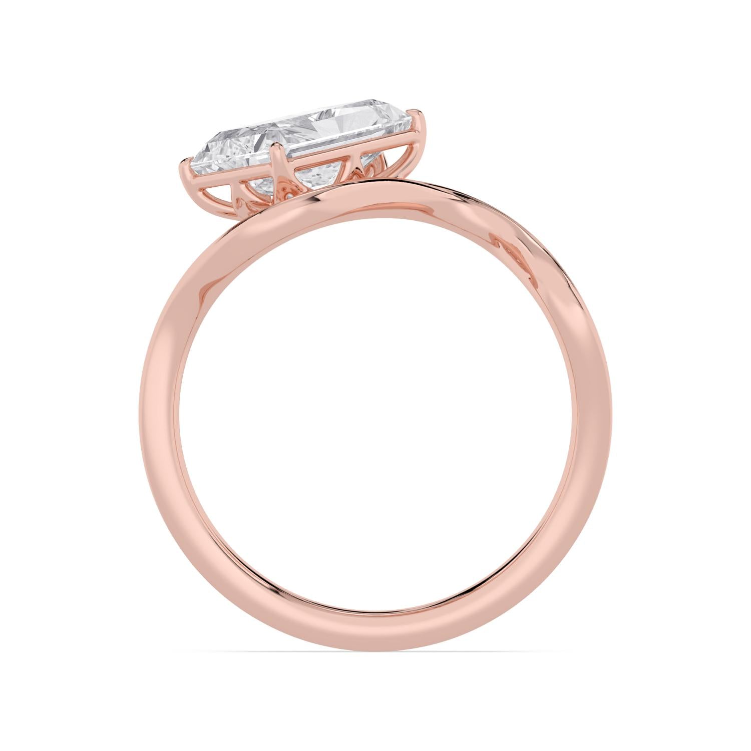 2.00ct Radiant Lab Diamond Engagement Ring - rose gold product image 4