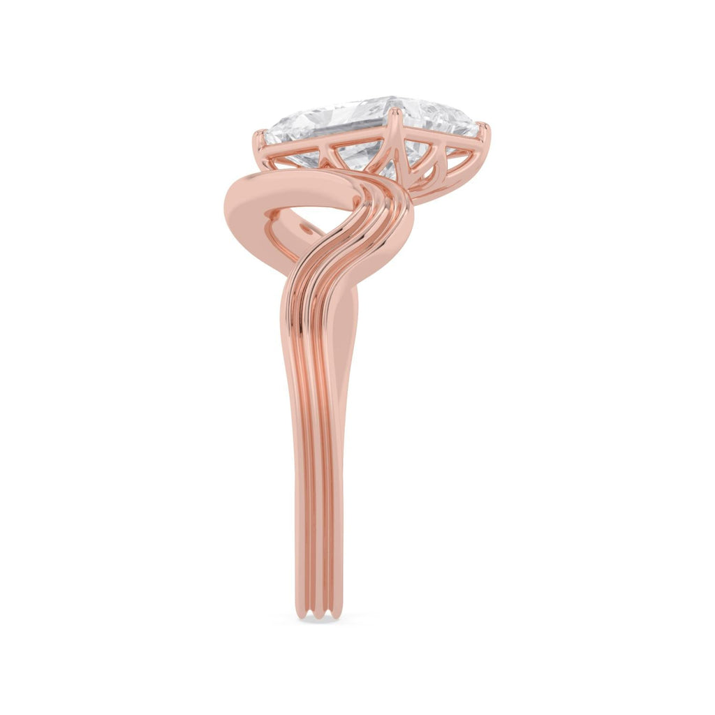 2.00ct Radiant Lab Diamond Engagement Ring - rose gold product image 5