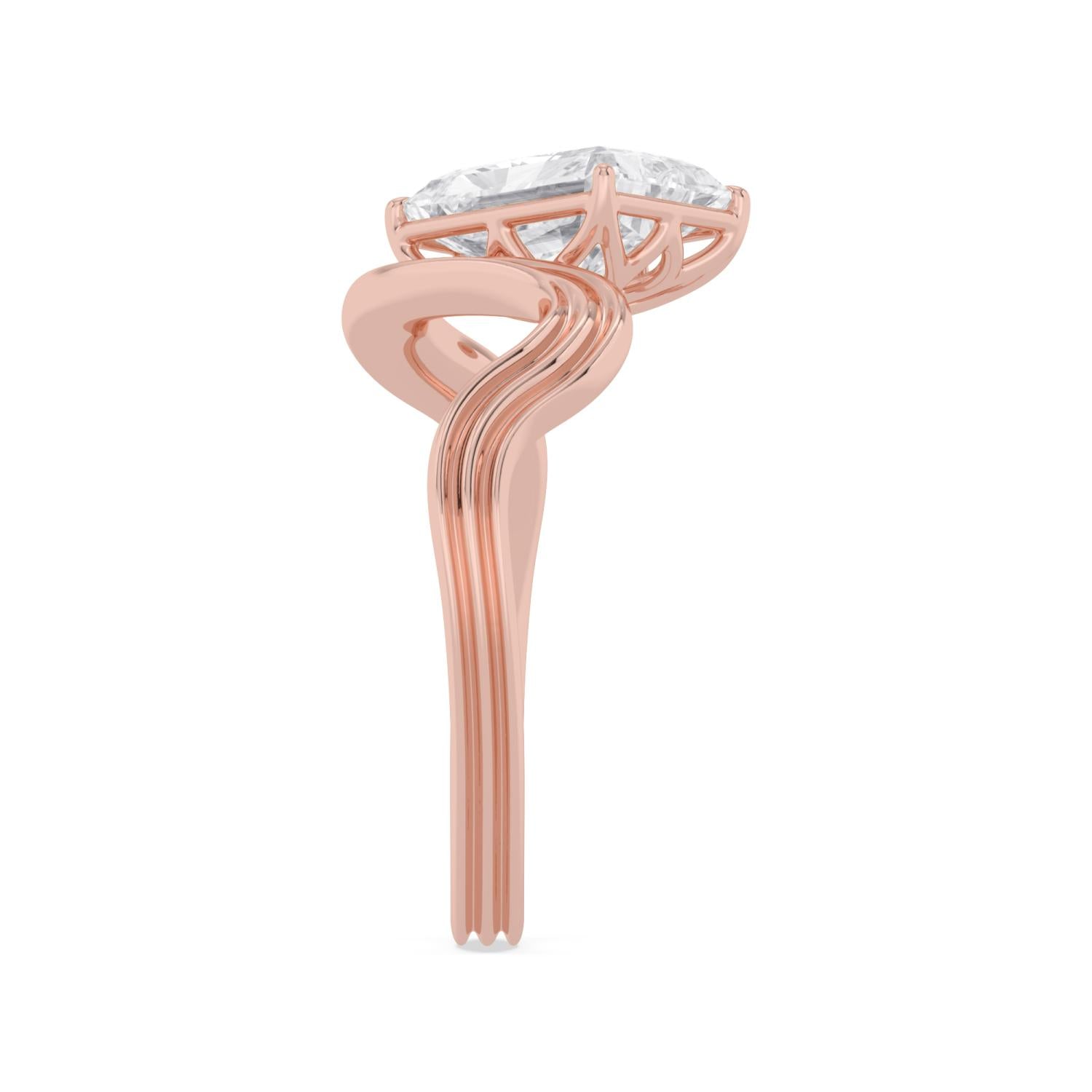 2.00ct Radiant Lab Diamond Engagement Ring - rose gold product image 5