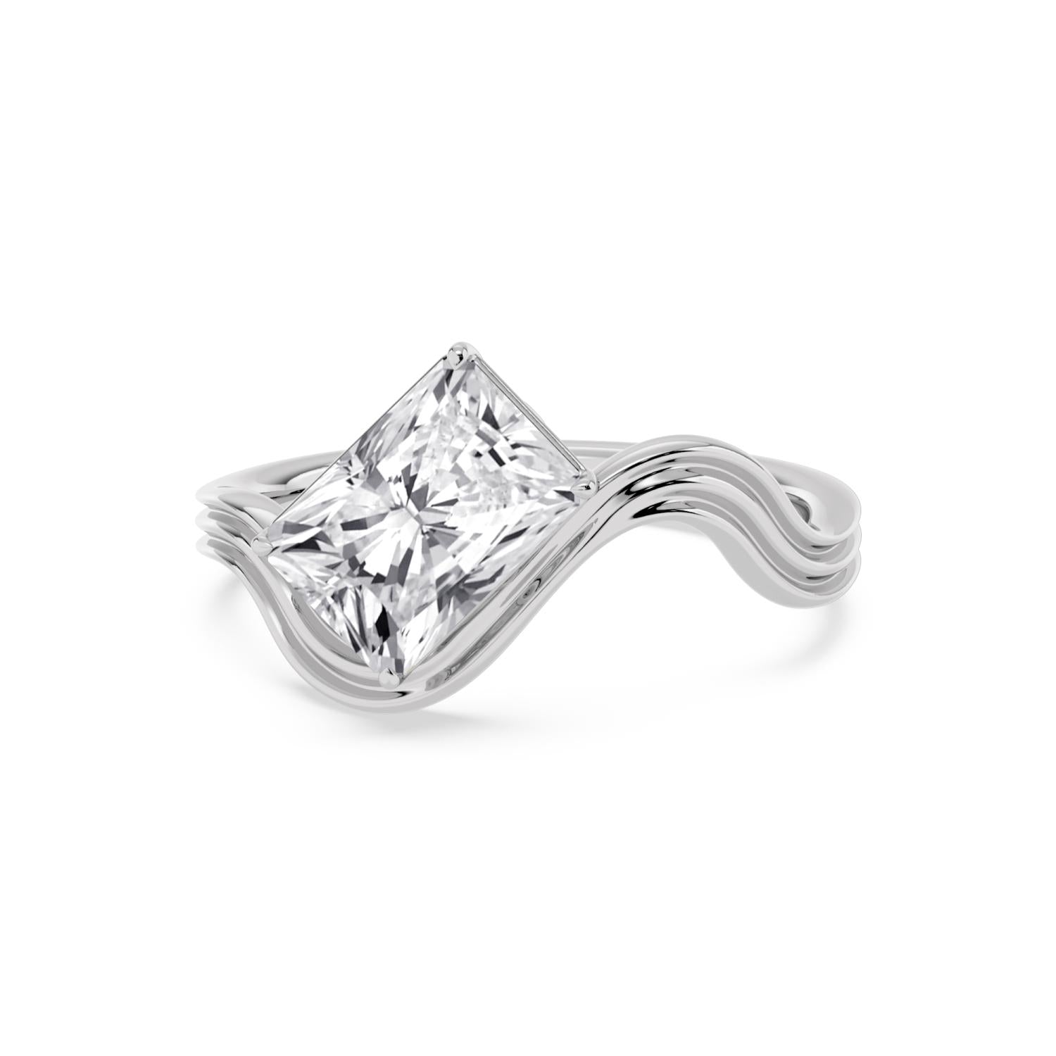 2.00ct Radiant Lab Diamond Engagement Ring - white gold product image 1