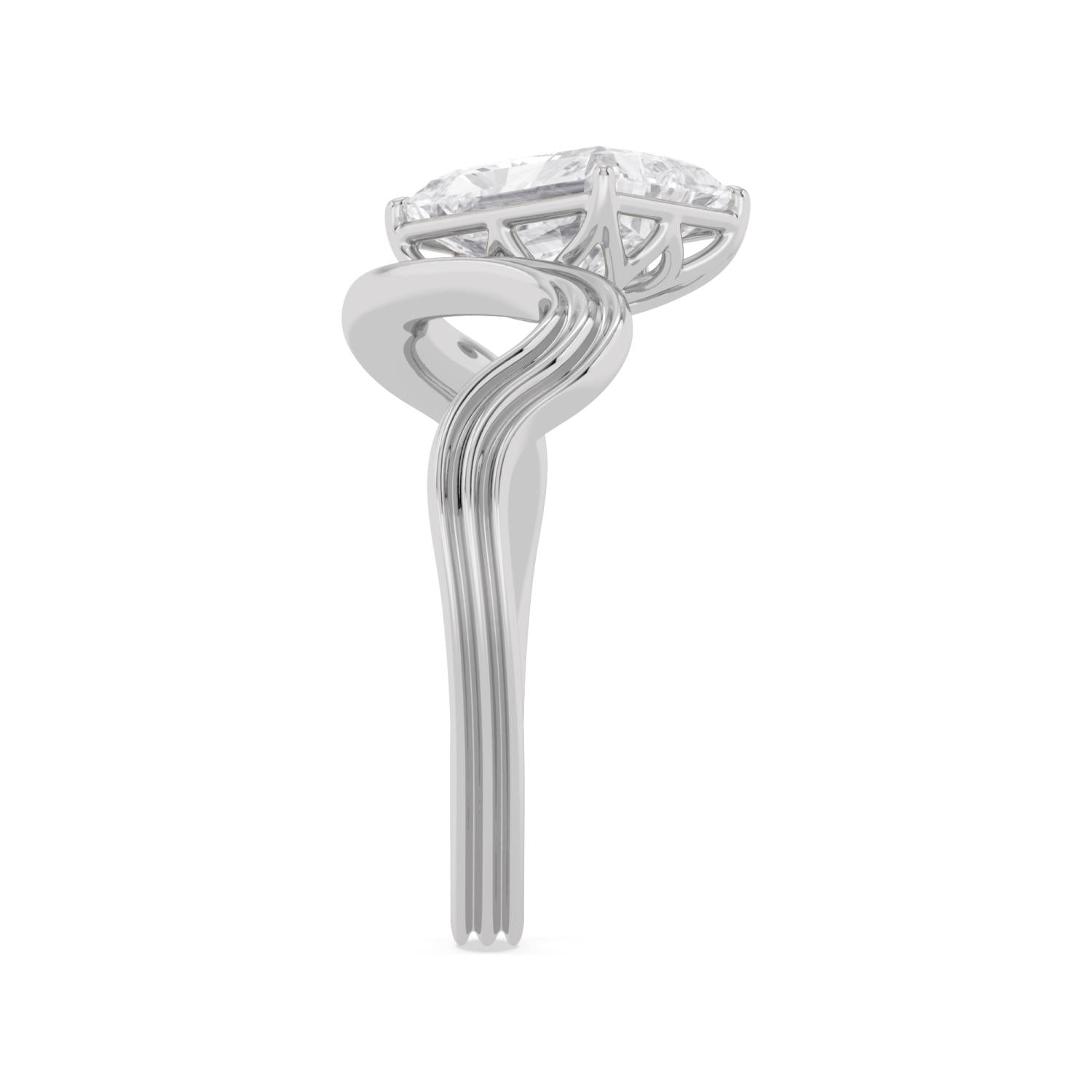 2.00ct Radiant Lab Diamond Engagement Ring - white gold product image 5