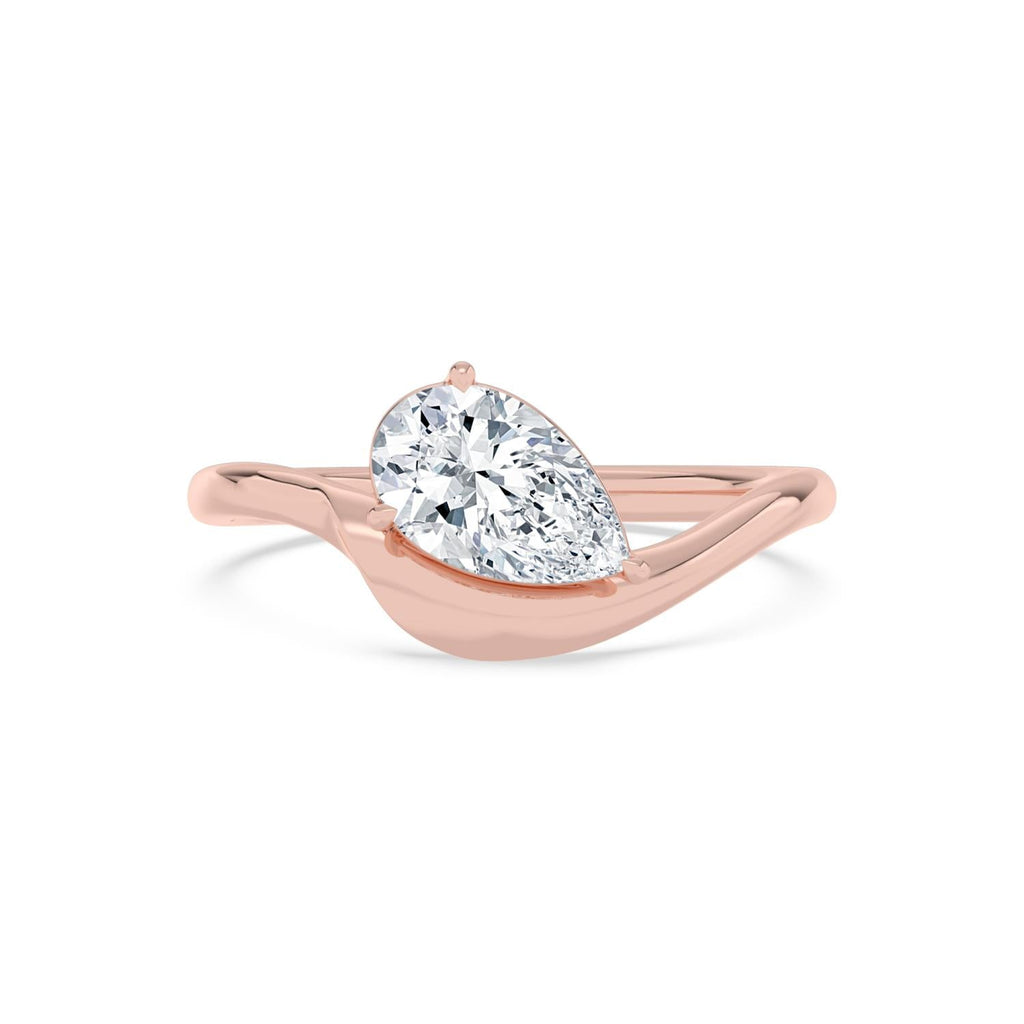 1.00ct Pear Lab Diamond Engagement Ring - rose gold product image 1