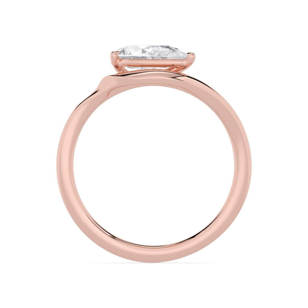 1.00ct Pear Lab Diamond Engagement Ring - rose gold product image 4