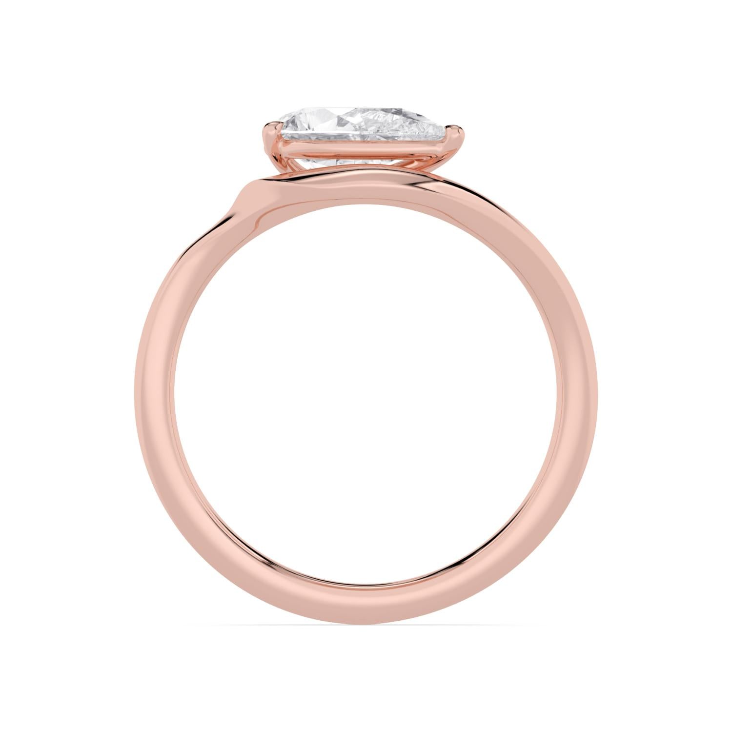 1.00ct Pear Lab Diamond Engagement Ring - rose gold product image 4