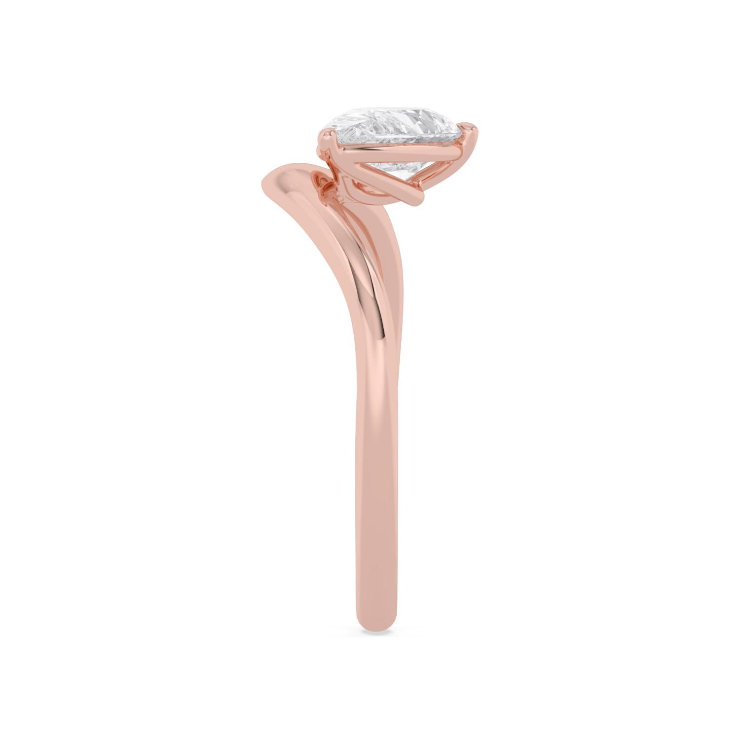 1.00ct Pear Lab Diamond Engagement Ring - rose gold product image 5