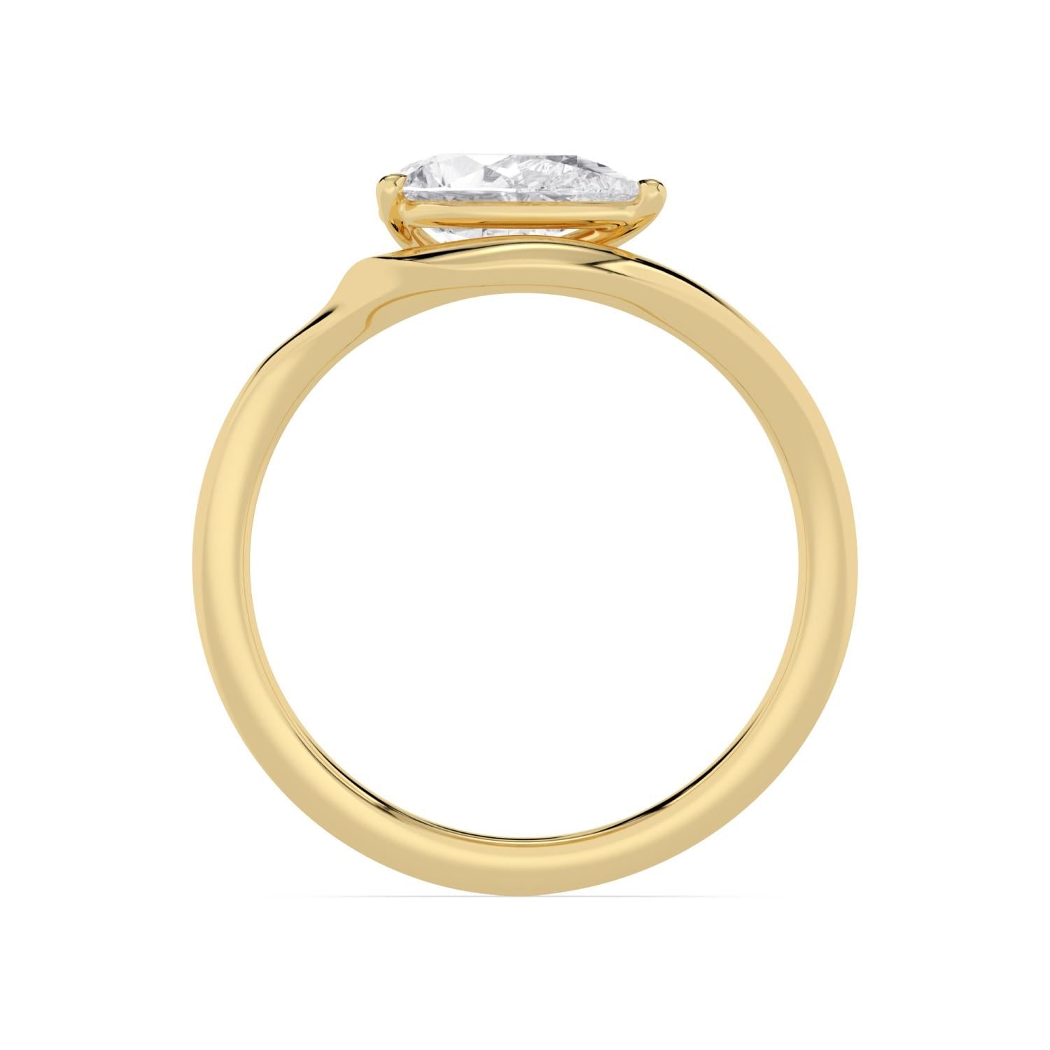 1.00ct Pear Lab Diamond Engagement Ring - yellow gold product image 4