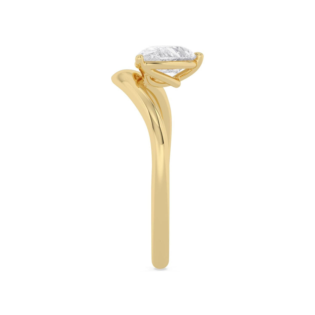1.00ct Pear Lab Diamond Engagement Ring - yellow gold product image 5