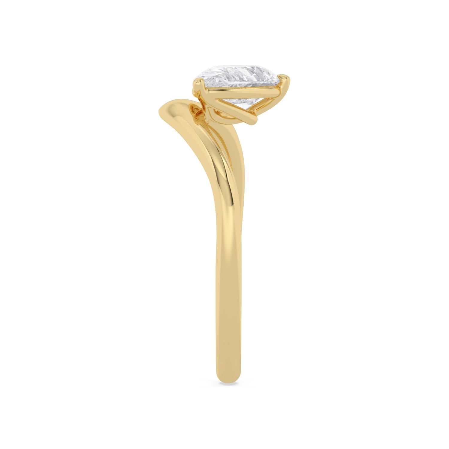 1.00ct Pear Lab Diamond Engagement Ring - yellow gold product image 5