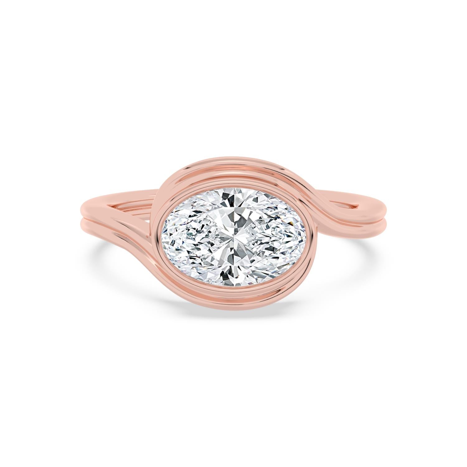 2.00ct Oval Lab Diamond Engagement Ring in 10ct Gold - rose gold product image 1