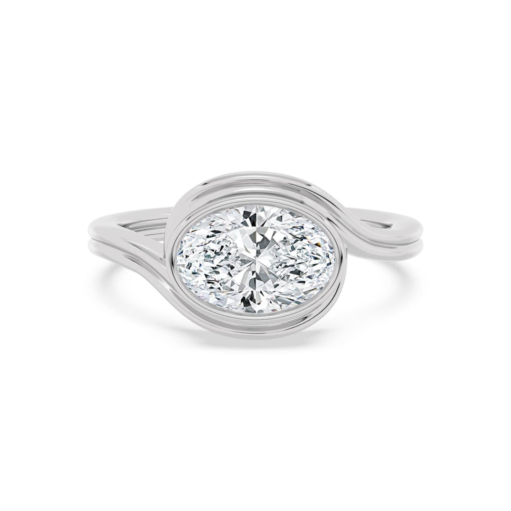 2.00ct Oval Lab Diamond Engagement Ring in 10ct Gold - white gold product image 1