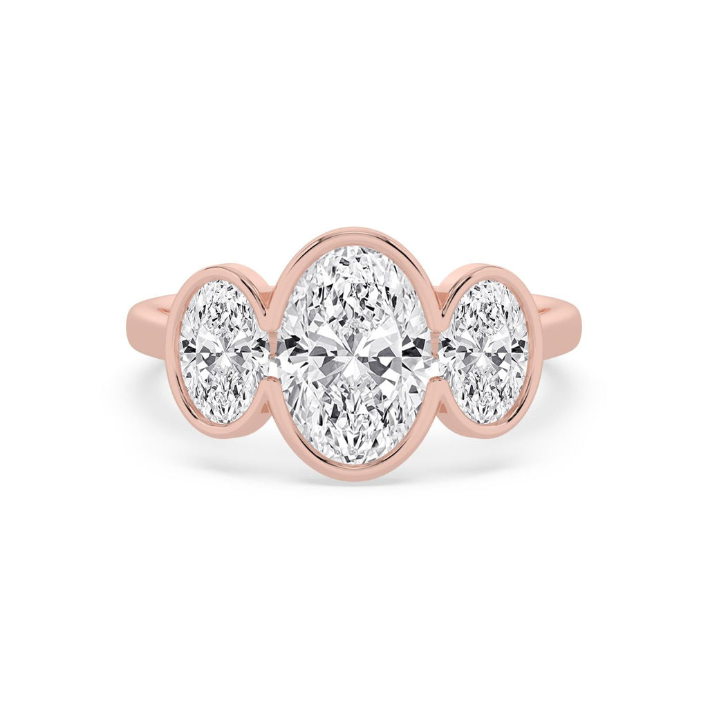 3.57ct Oval Lab Diamond Engagement Ring in 10ct Gold - rose gold product image 1