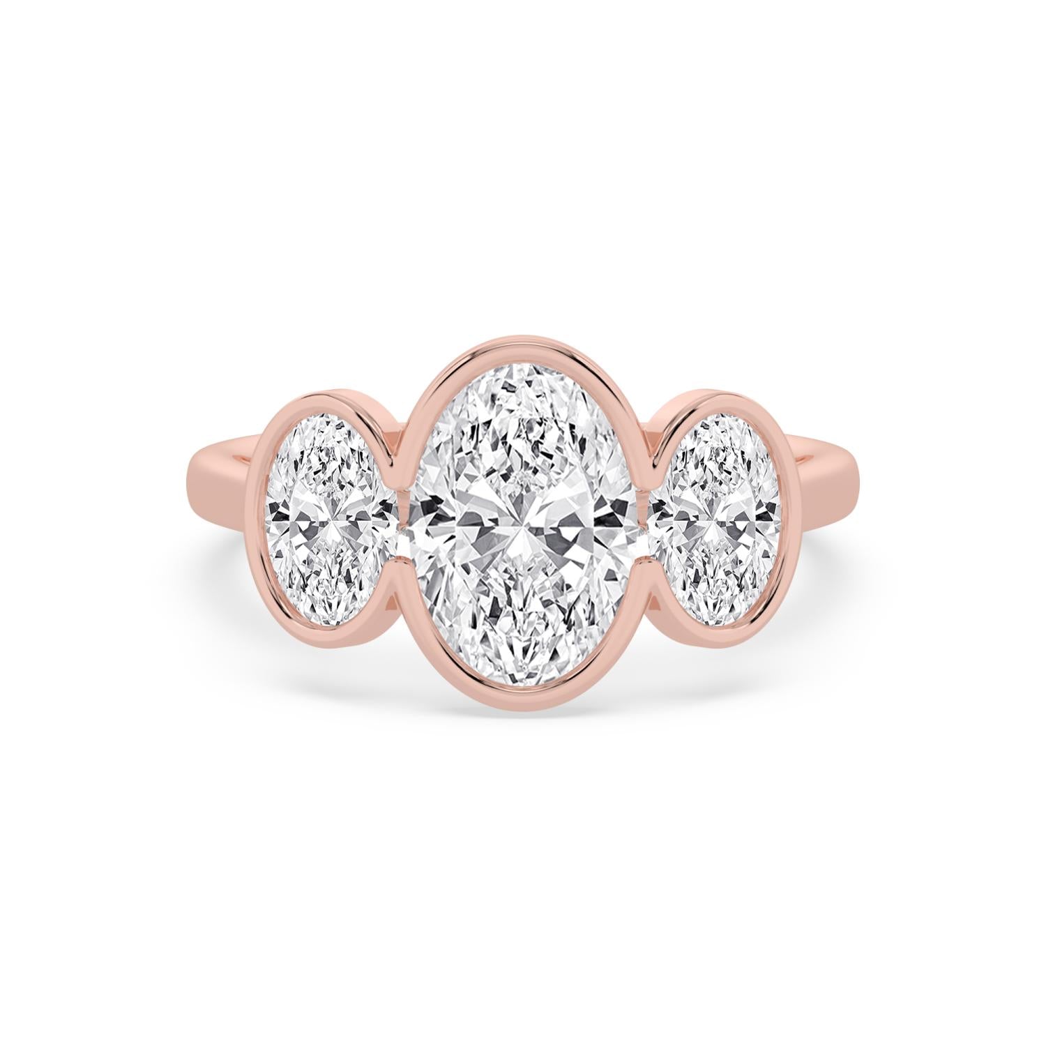 3.57ct Oval Lab Diamond Engagement Ring in 10ct Gold - rose gold product image 1