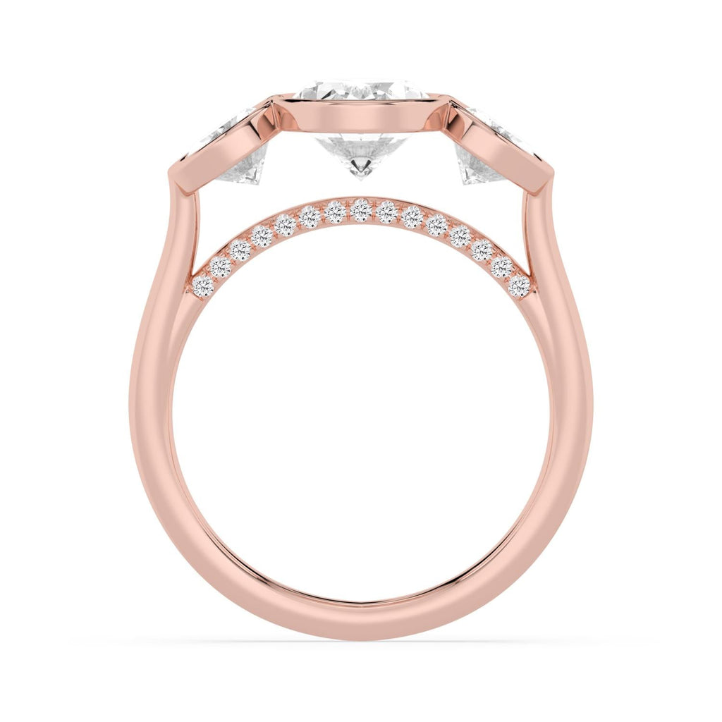 3.57ct Oval Lab Diamond Engagement Ring in 10ct Gold - rose gold product image 4