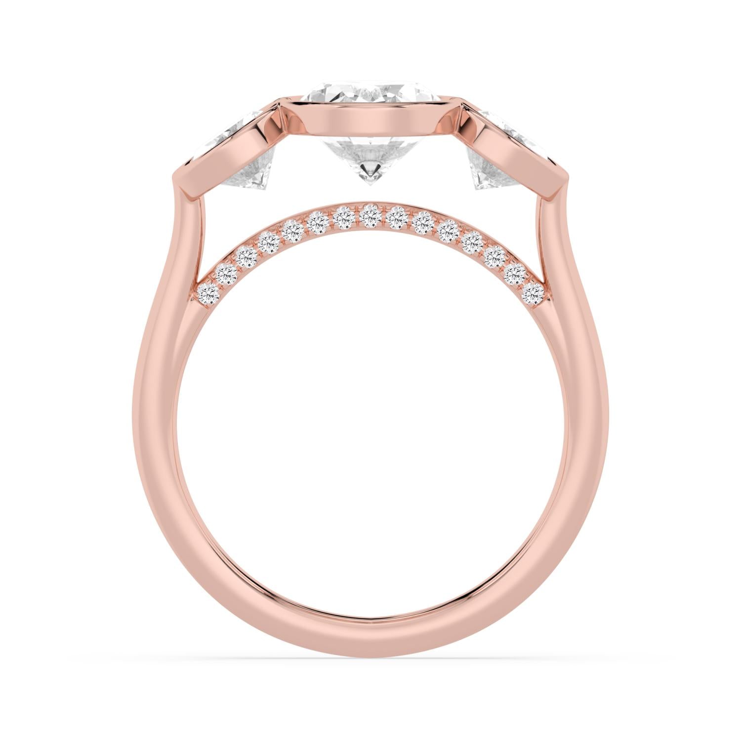 3.57ct Oval Lab Diamond Engagement Ring in 10ct Gold - rose gold product image 4