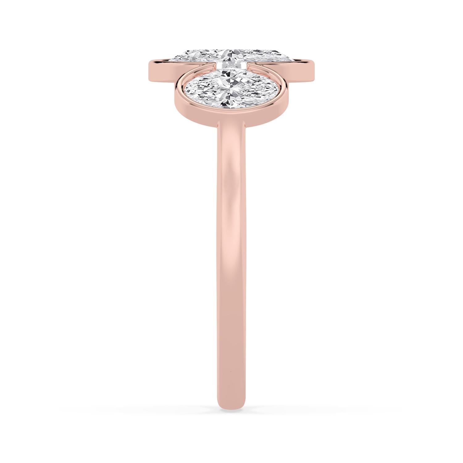 3.57ct Oval Lab Diamond Engagement Ring in 10ct Gold - rose gold product image 5