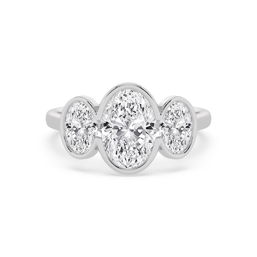 3.57ct Oval Lab Diamond Engagement Ring in 10ct Gold - white gold product image 1