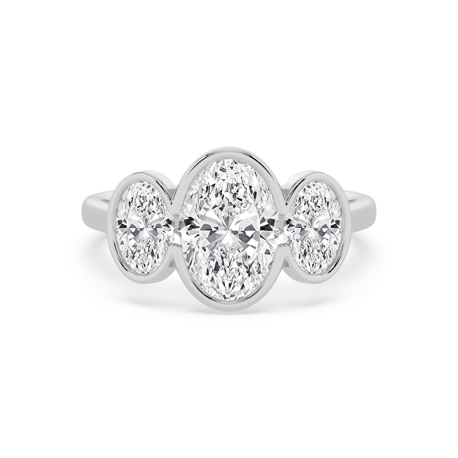 3.57ct Oval Lab Diamond Engagement Ring in 10ct Gold - white gold product image 1