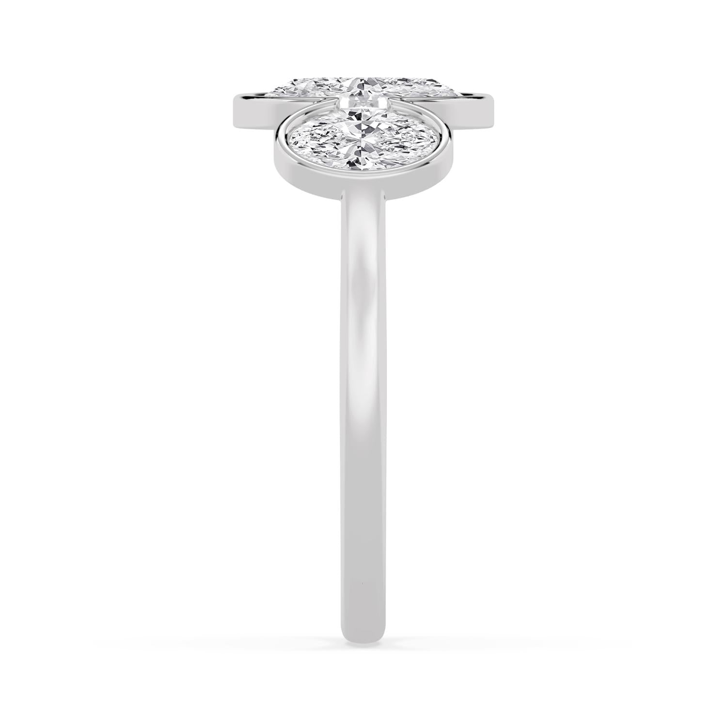 3.57ct Oval Lab Diamond Engagement Ring in 10ct Gold - white gold product image 5