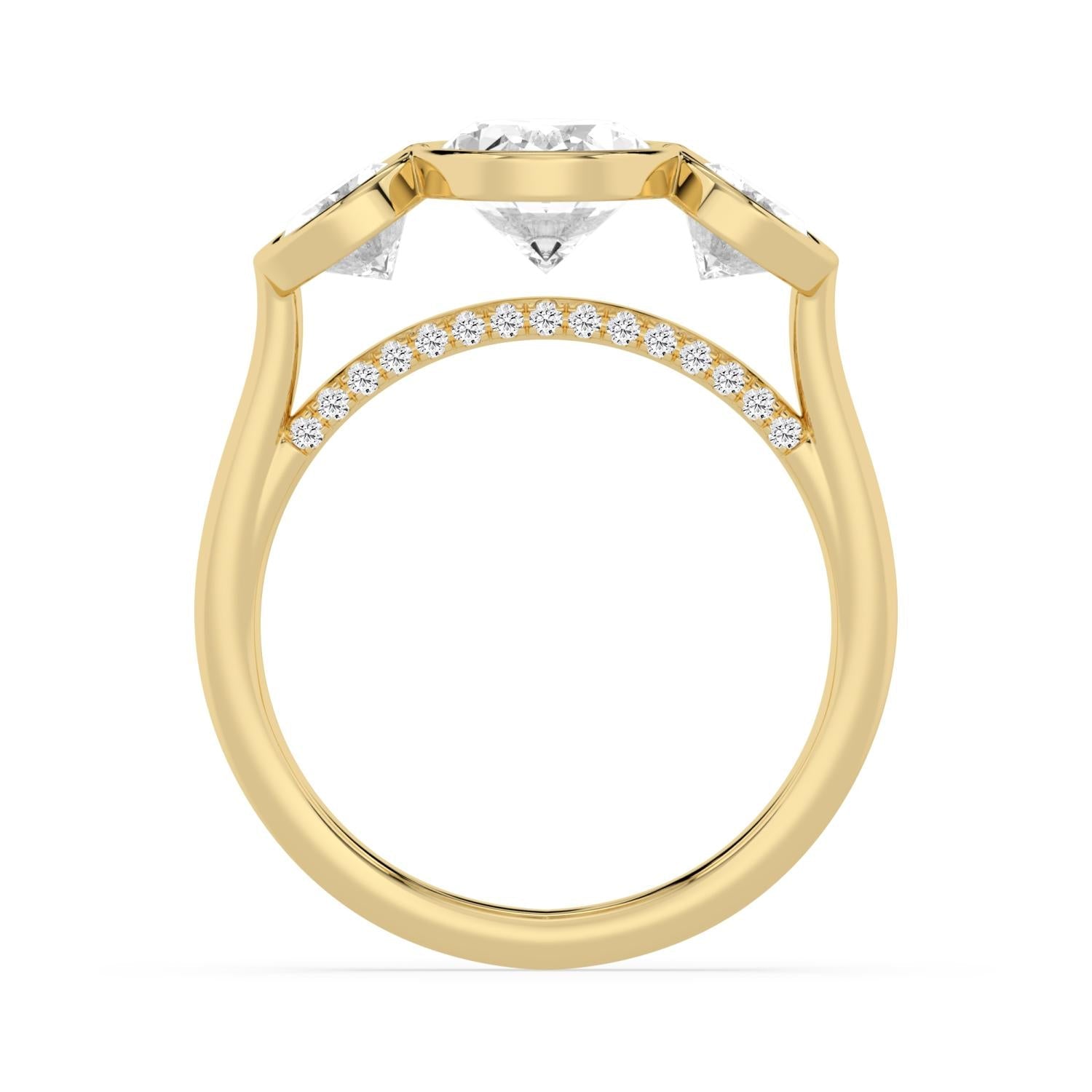 3.57ct Oval Lab Diamond Engagement Ring in 10ct Gold - yellow gold product image 4