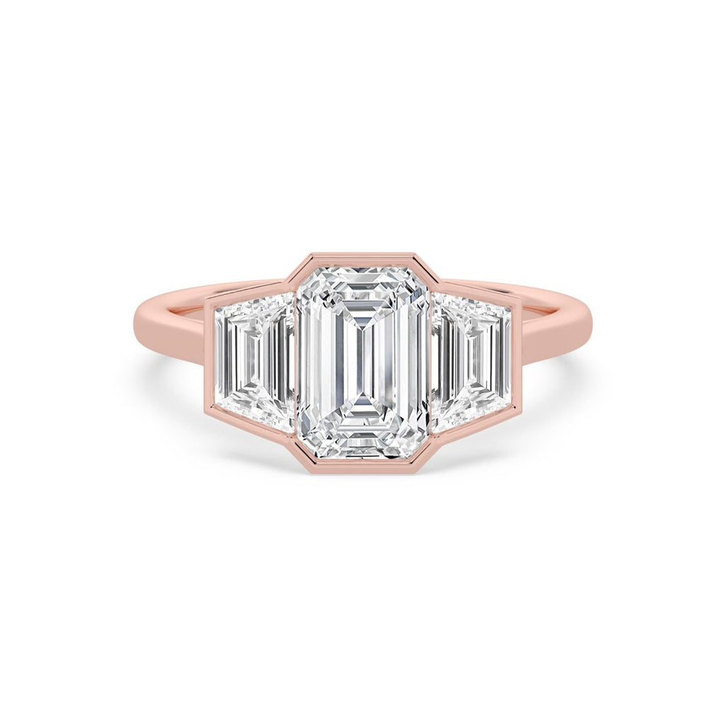 3.48ct Emerald Lab Diamond Engagement Ring in 10ct Gold - rose gold product image 1