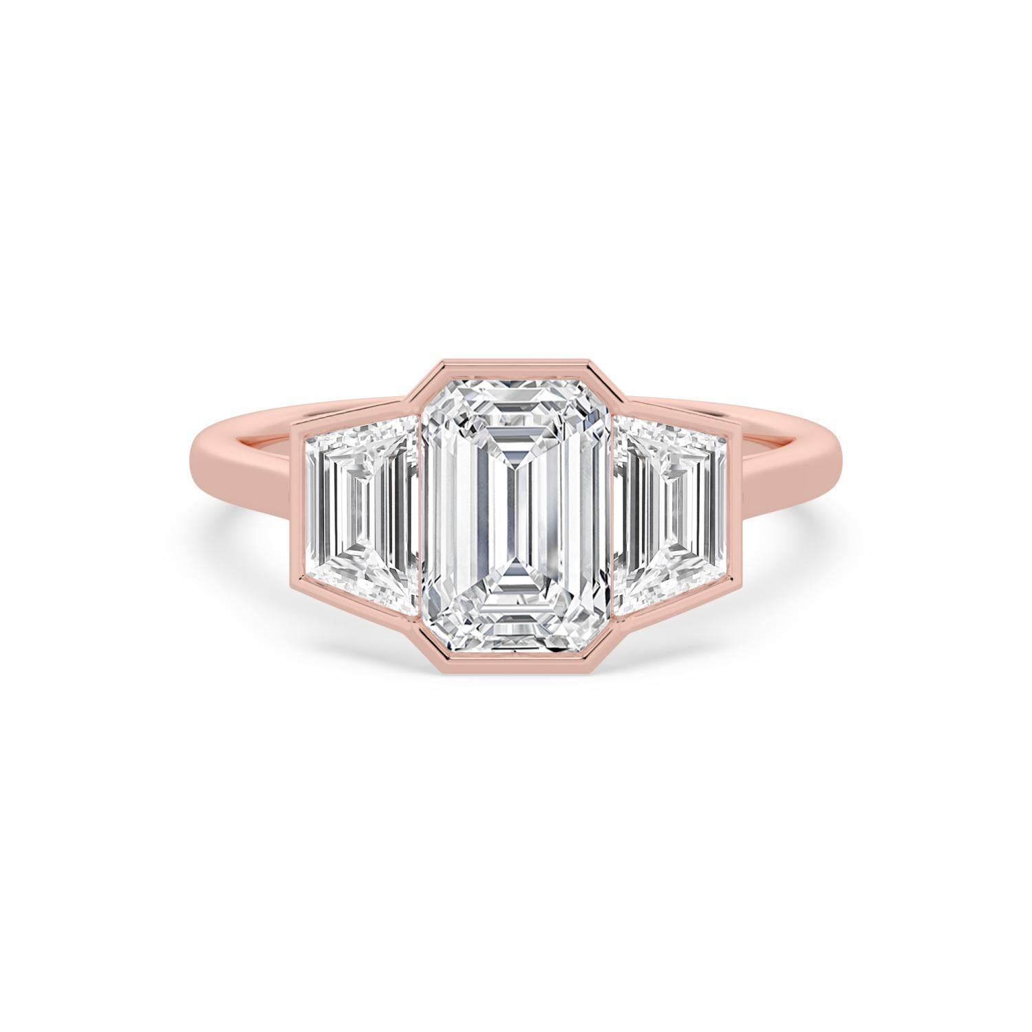 3.48ct Emerald Lab Diamond Engagement Ring in 10ct Gold - rose gold product image 1