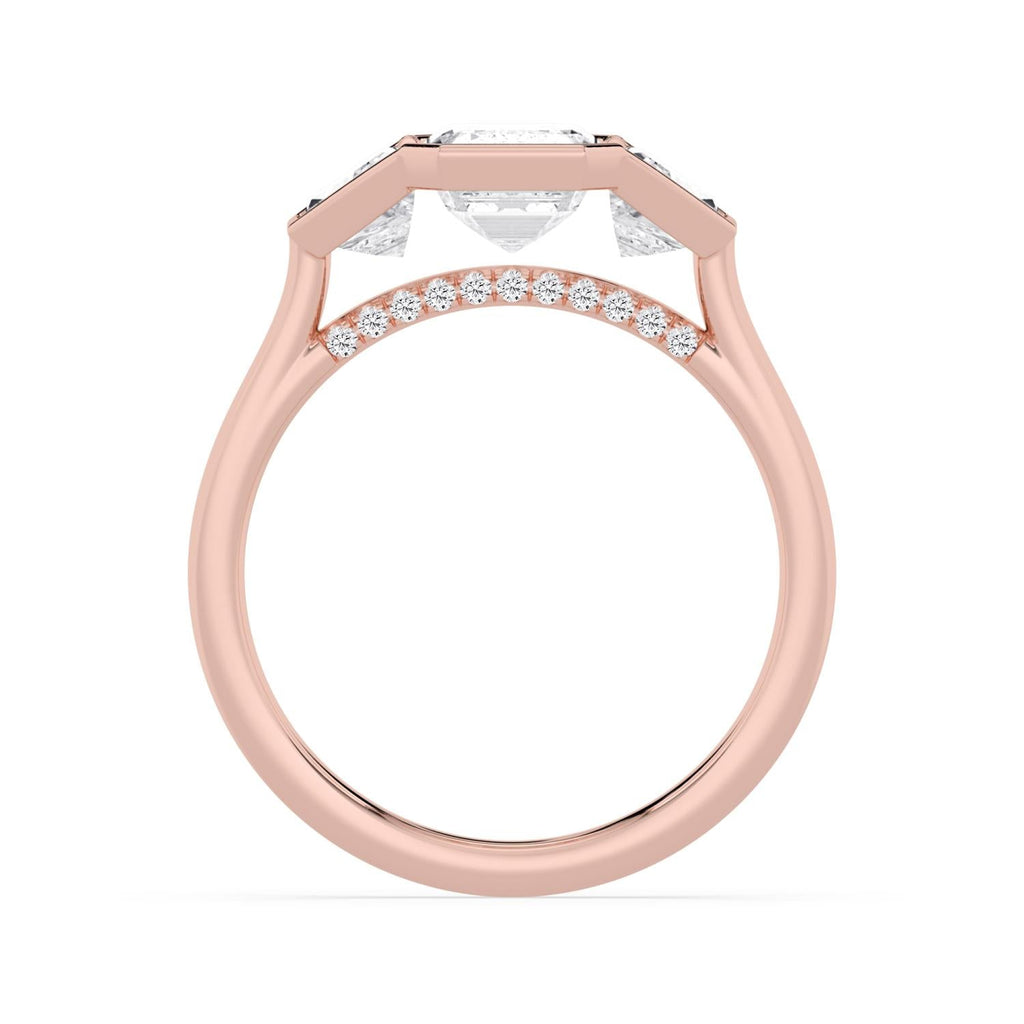 3.48ct Emerald Lab Diamond Engagement Ring in 10ct Gold - rose gold product image 4