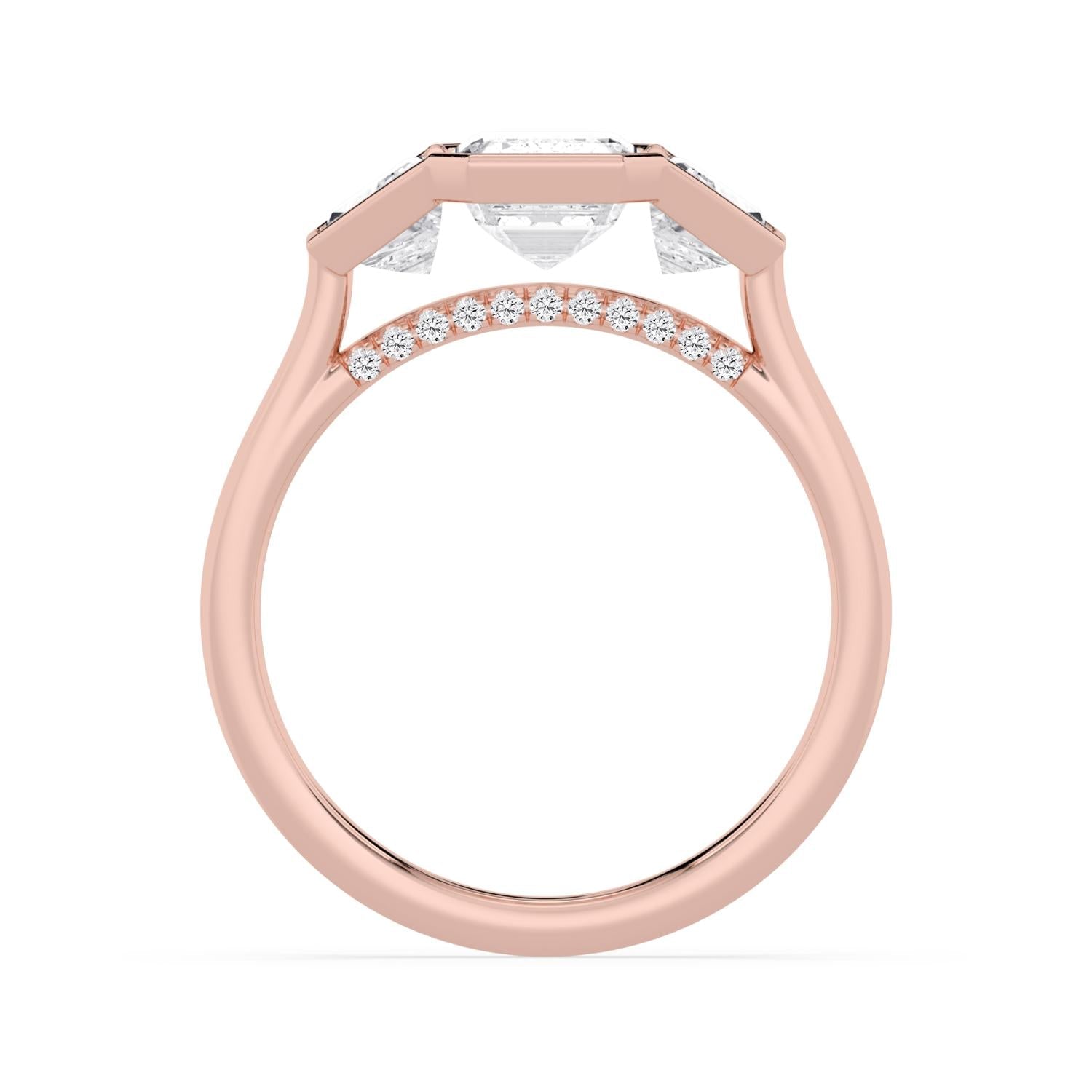 3.48ct Emerald Lab Diamond Engagement Ring in 10ct Gold - rose gold product image 4