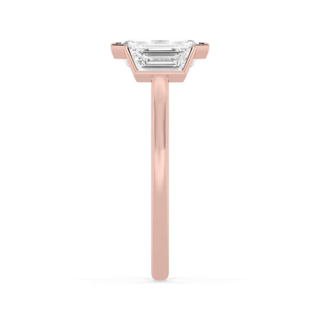 3.48ct Emerald Lab Diamond Engagement Ring in 10ct Gold - rose gold product image 5