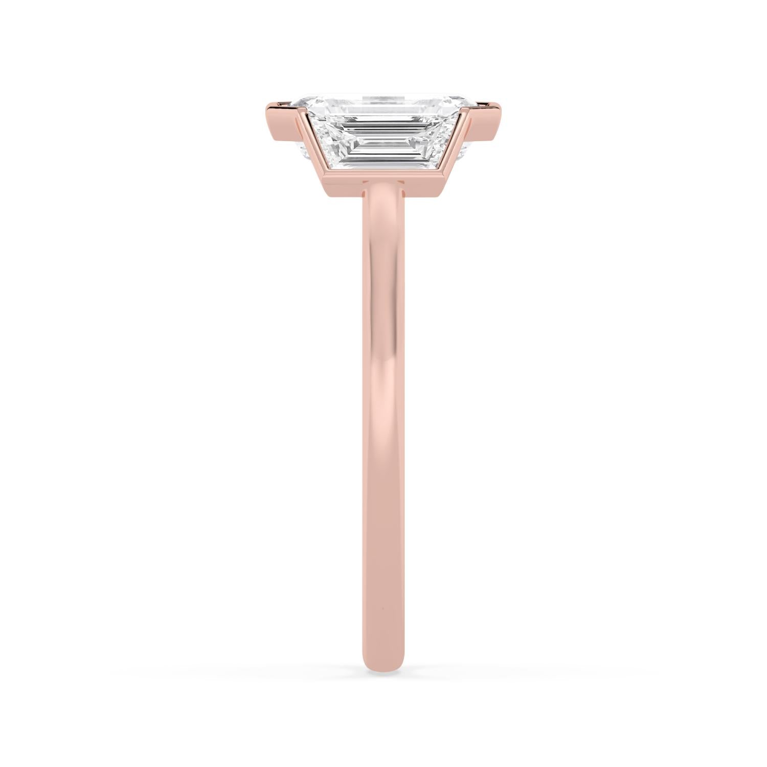 3.48ct Emerald Lab Diamond Engagement Ring in 10ct Gold - rose gold product image 5