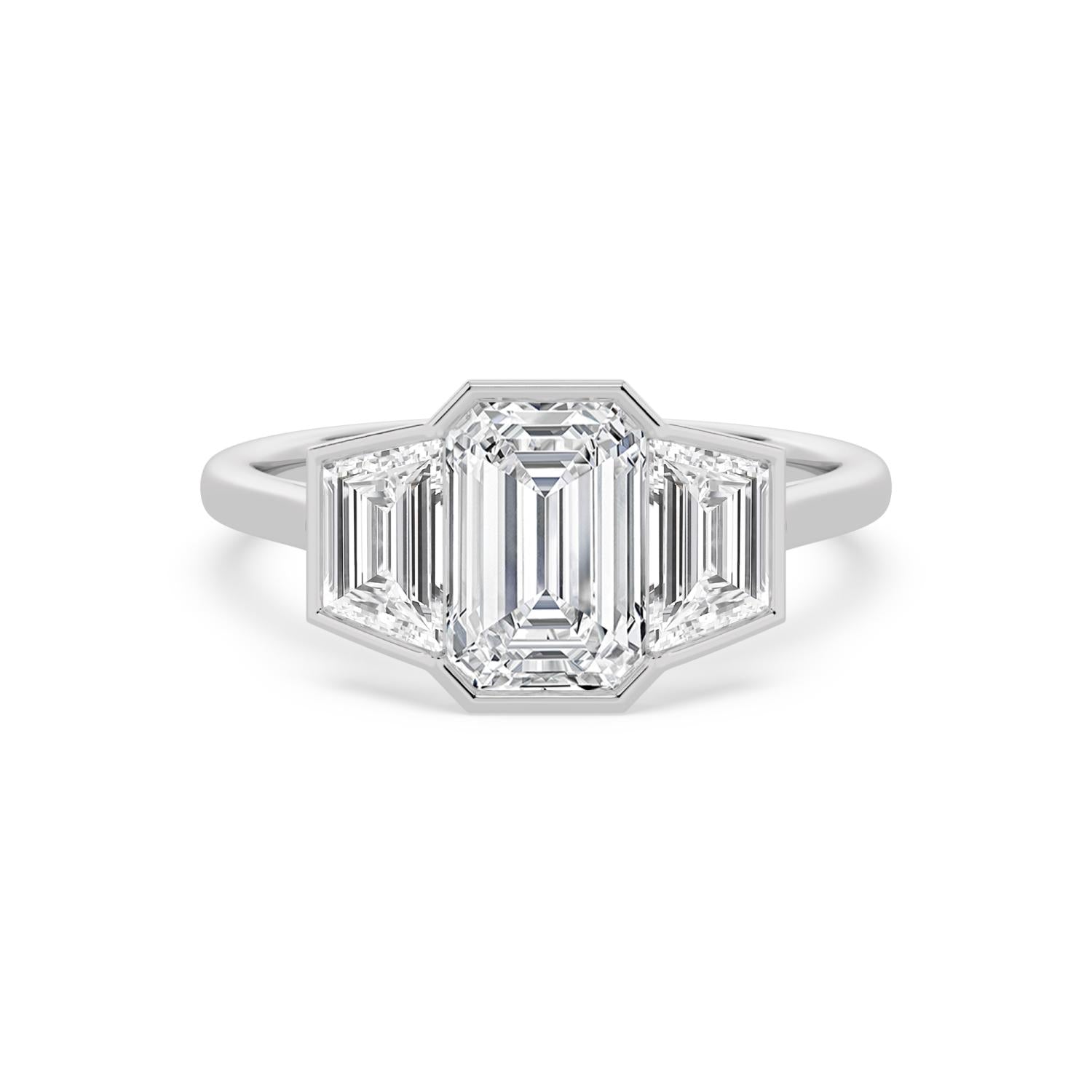 3.48ct Emerald Lab Diamond Engagement Ring in 10ct Gold - white gold product image 1