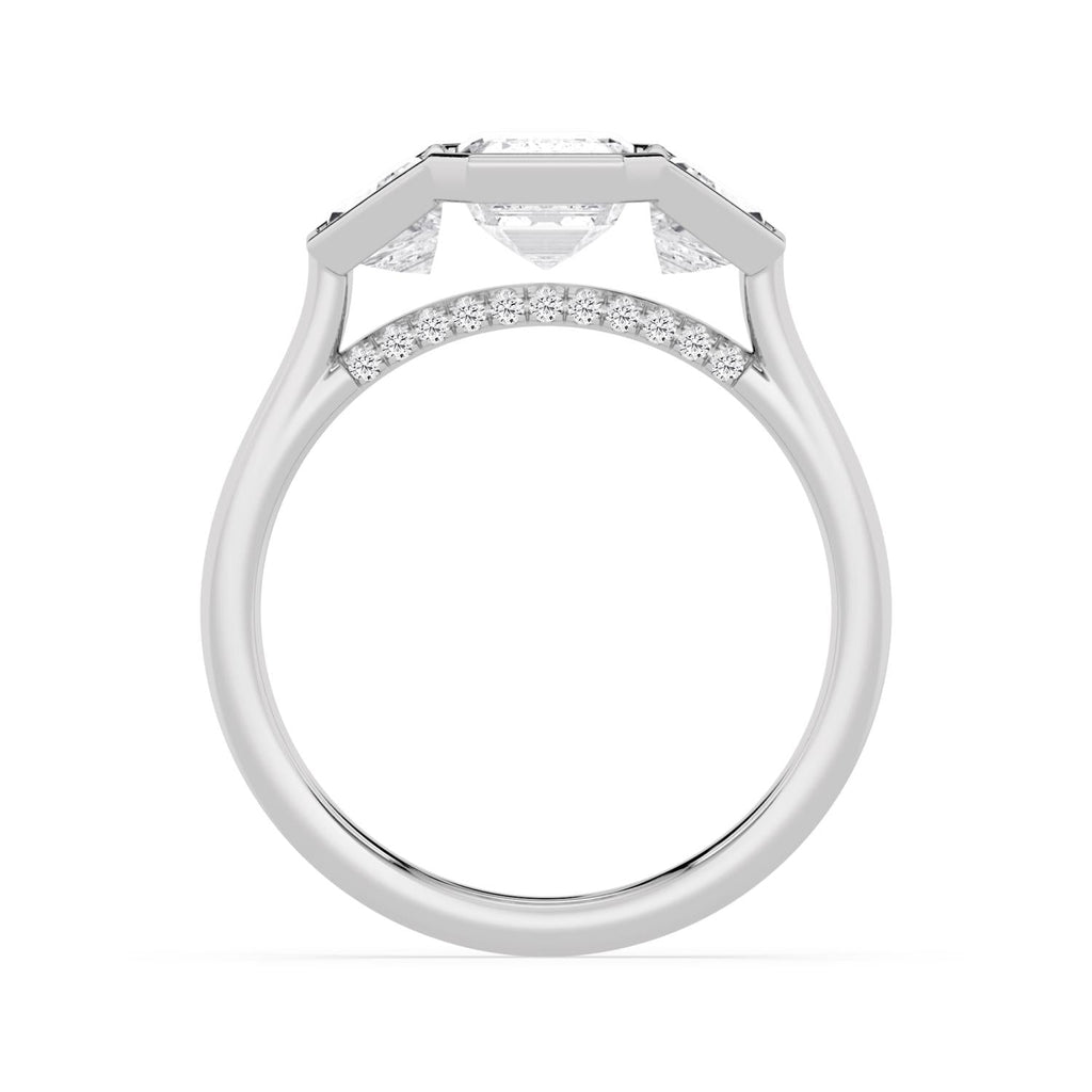 3.48ct Emerald Lab Diamond Engagement Ring in 10ct Gold - white gold product image 4
