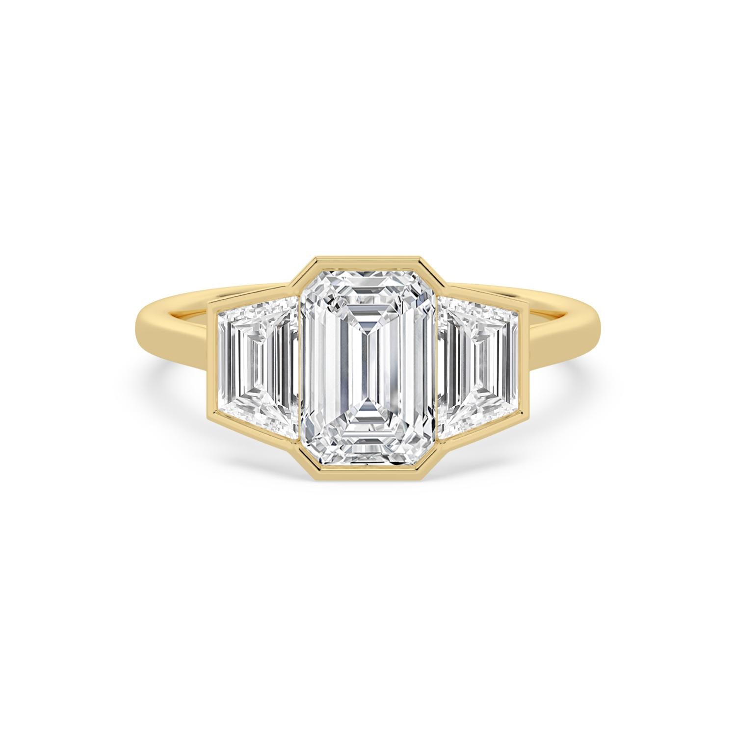 3.48ct Emerald Lab Diamond Engagement Ring in 10ct Yellow Gold - image 1