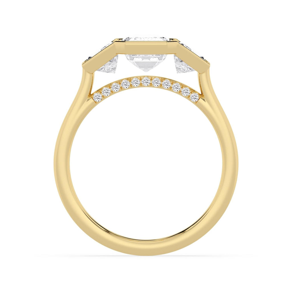 3.48ct Emerald Lab Diamond Engagement Ring in 10ct Gold - yellow gold product image 4
