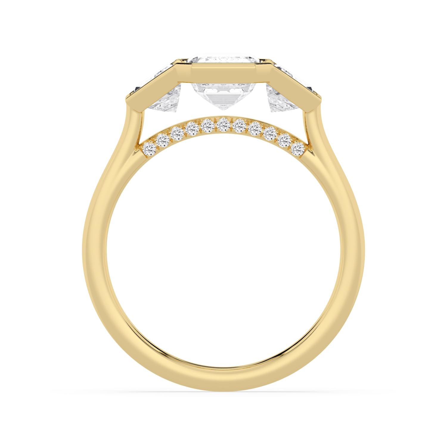 3.48ct Emerald Lab Diamond Engagement Ring in 10ct Gold - yellow gold product image 4