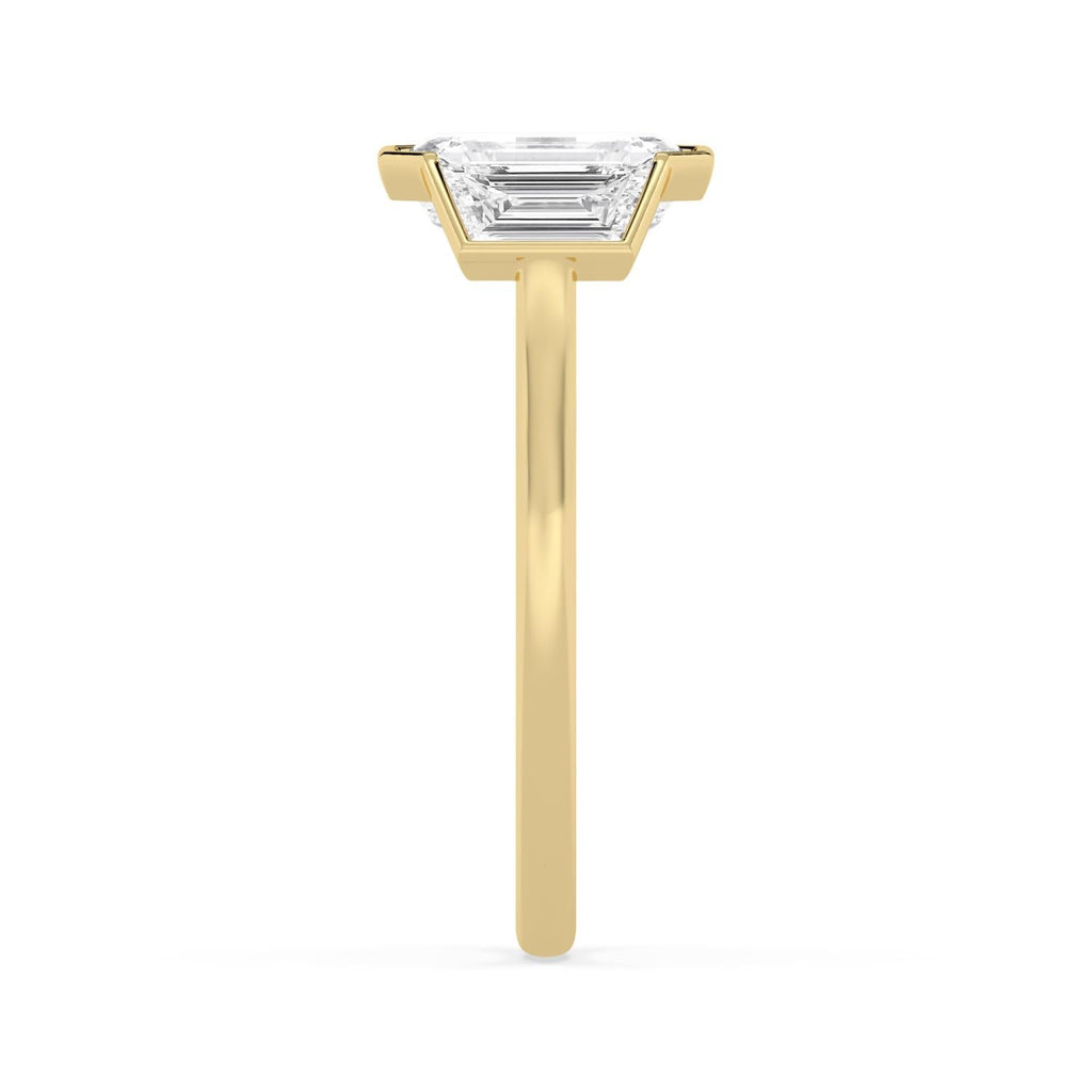 3.48ct Emerald Lab Diamond Engagement Ring in 10ct Gold - yellow gold product image 5