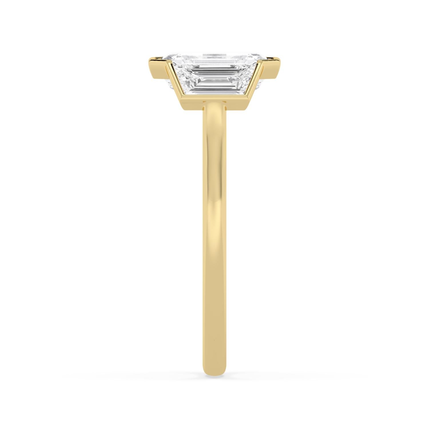 3.48ct Emerald Lab Diamond Engagement Ring in 10ct Gold - yellow gold product image 5