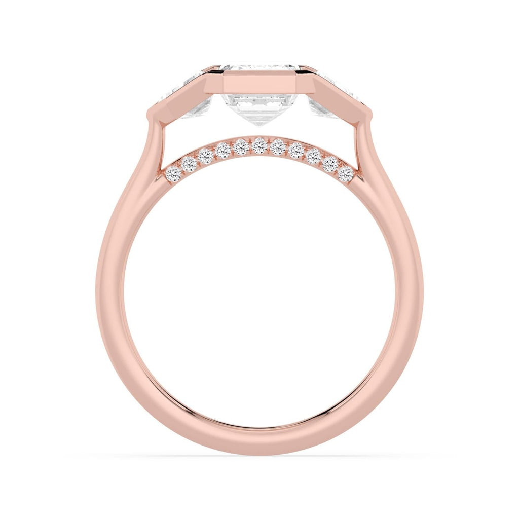 3.19ct Emerald Lab Diamond Engagement Ring - rose gold product image 4