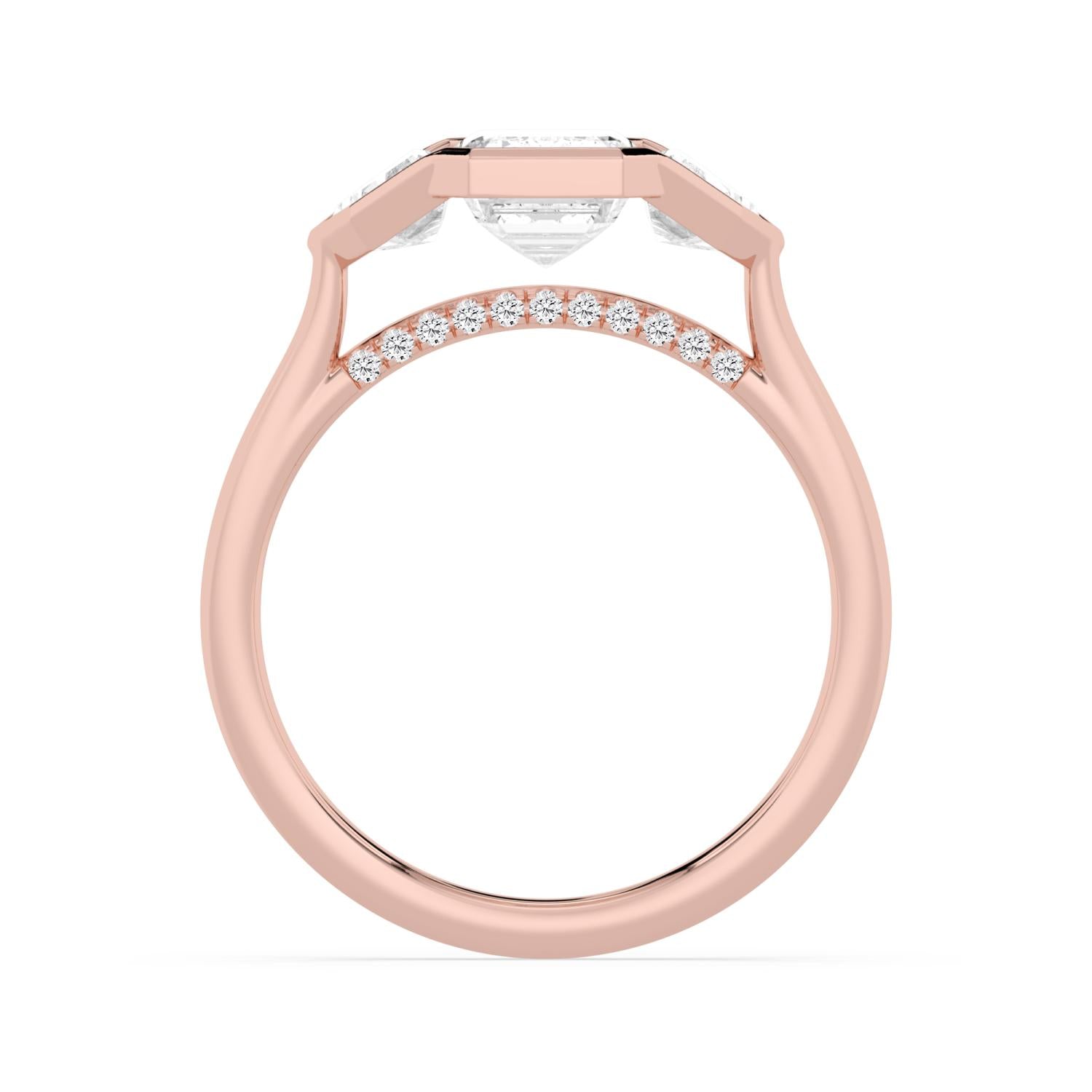 3.19ct Emerald Lab Diamond Engagement Ring - rose gold product image 4