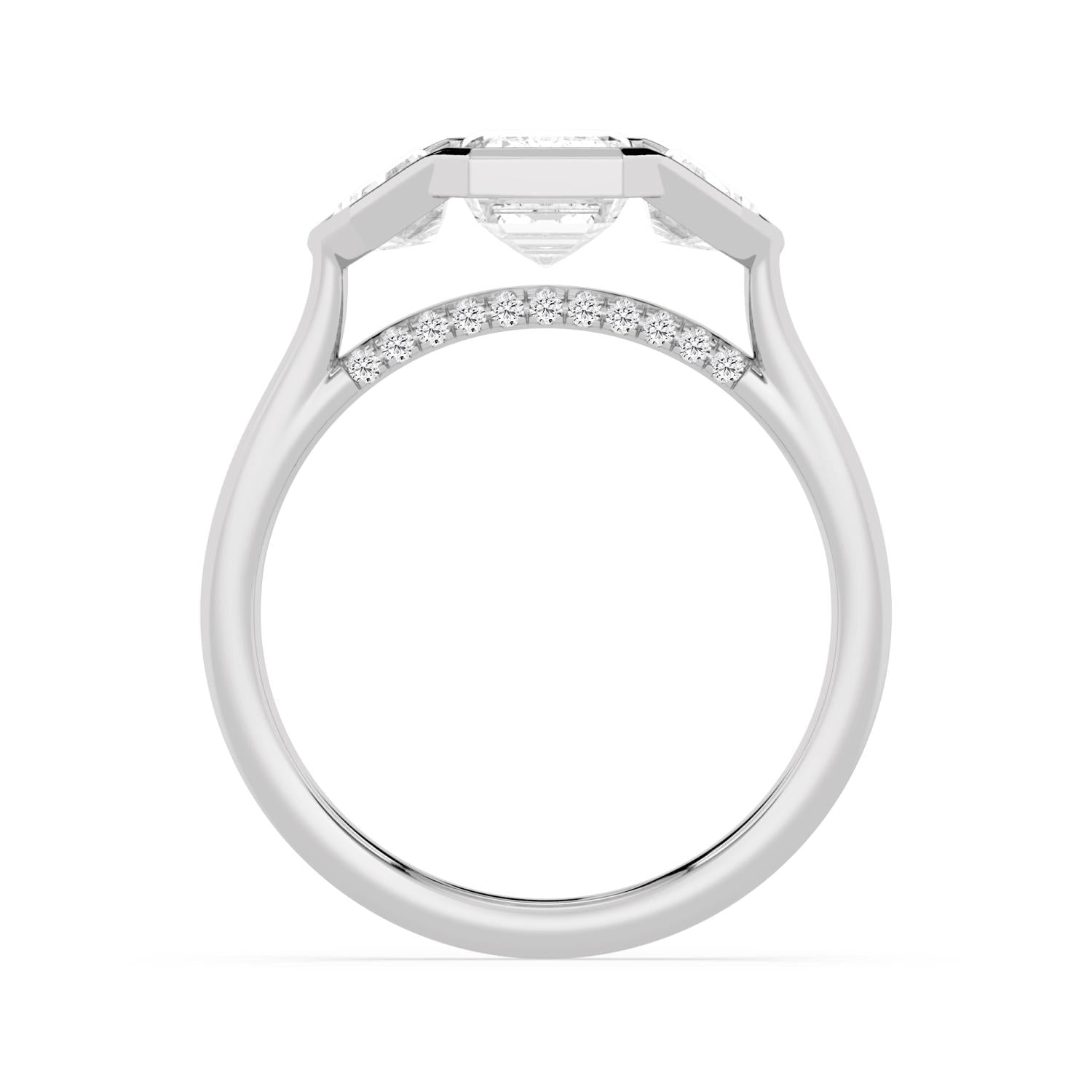 3.19ct Emerald Lab Diamond Engagement Ring - white gold product image 4