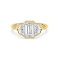 3.19ct Emerald Lab Diamond Engagement Ring in 10ct Yellow Gold - image 1