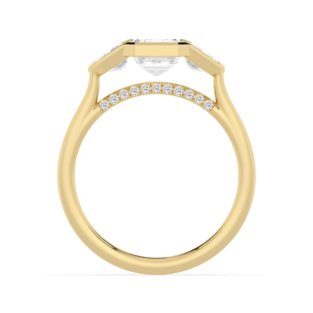 3.19ct Emerald Lab Diamond Engagement Ring - yellow gold product image 4