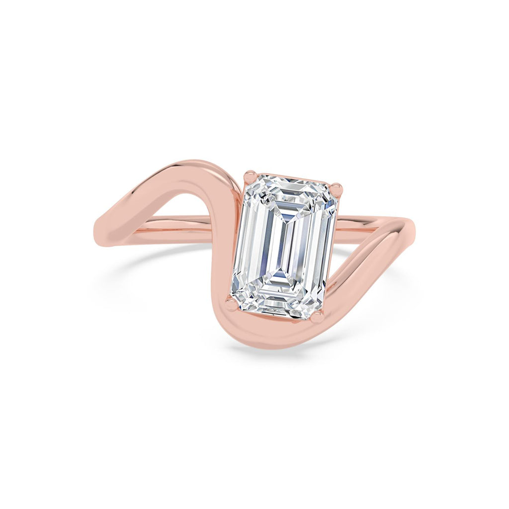 2.00ct Emerald Lab Diamond Engagement Ring - rose gold product image 1