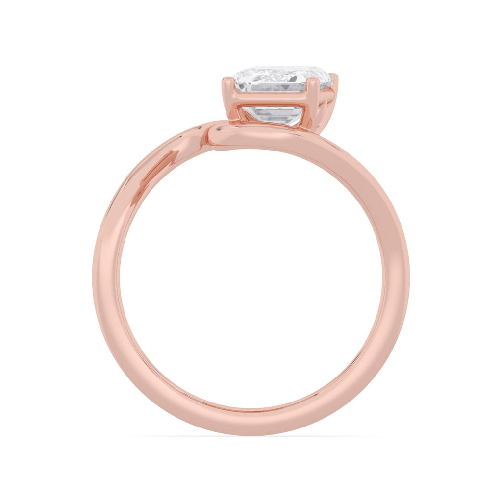 2.00ct Emerald Lab Diamond Engagement Ring - rose gold product image 4