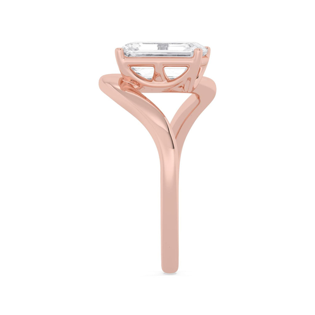 2.00ct Emerald Lab Diamond Engagement Ring - rose gold product image 5