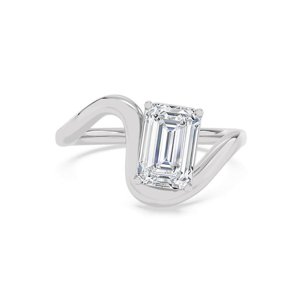2.00ct Emerald Lab Diamond Engagement Ring - white gold product image 1