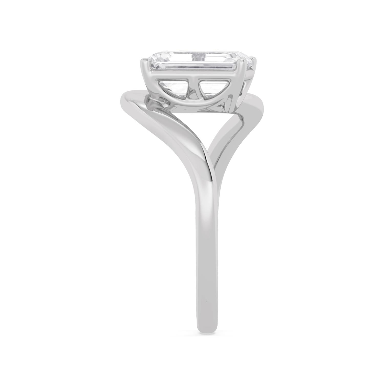 2.00ct Emerald Lab Diamond Engagement Ring - white gold product image 5