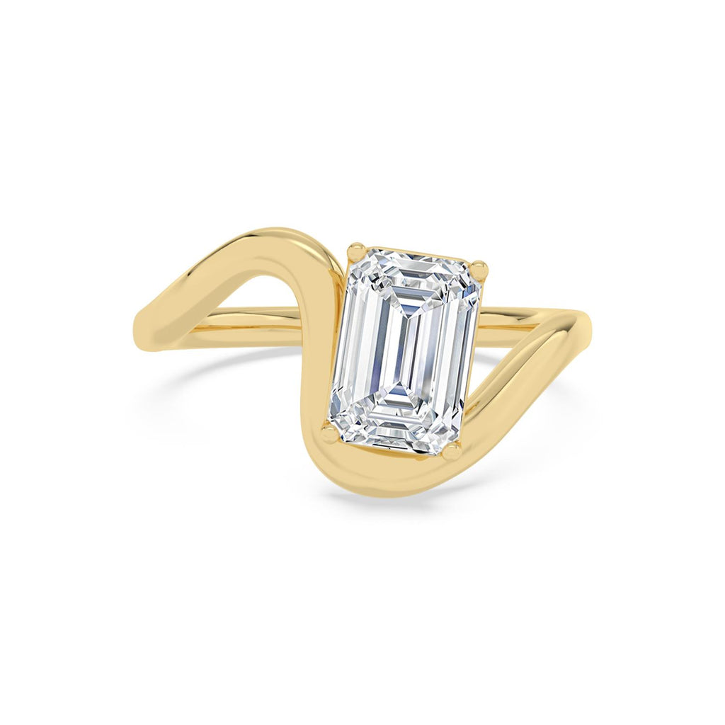 2.00ct Emerald Lab Diamond Engagement Ring in Yellow Gold - product image 1